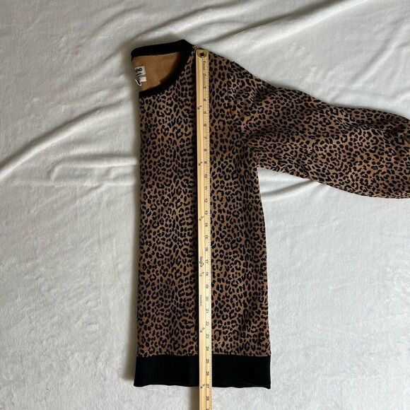 Lands End Womens Leopard Print Sweatshirt Size L Brown Black Multi Tone Classic - Picture 7 of 8